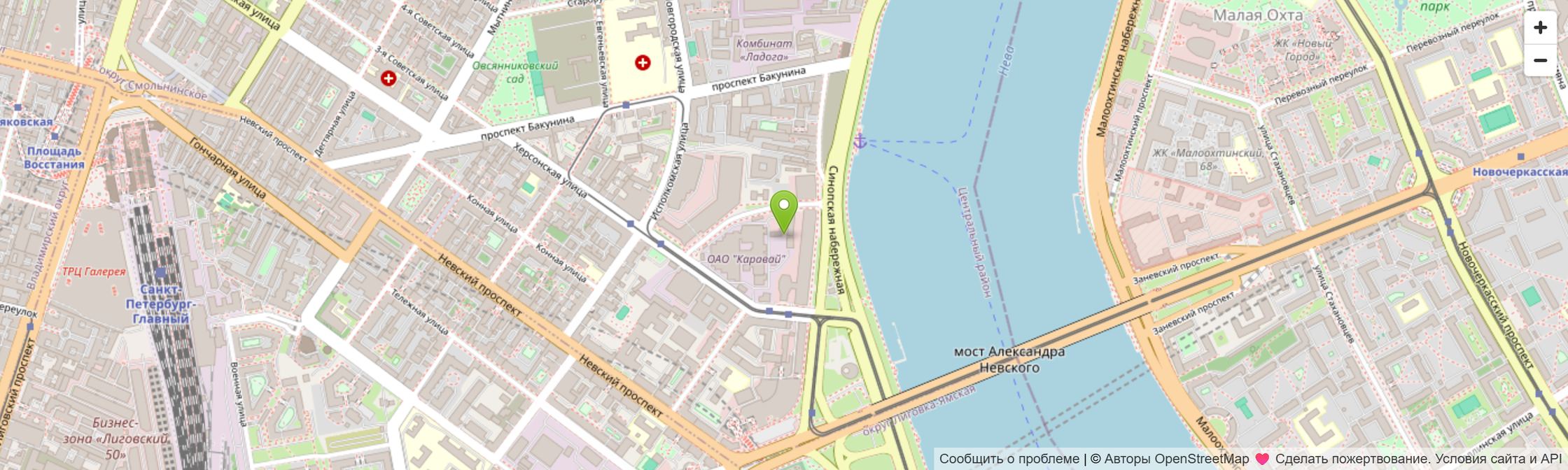 Карта района: клиника в семи минутах пешком от метро